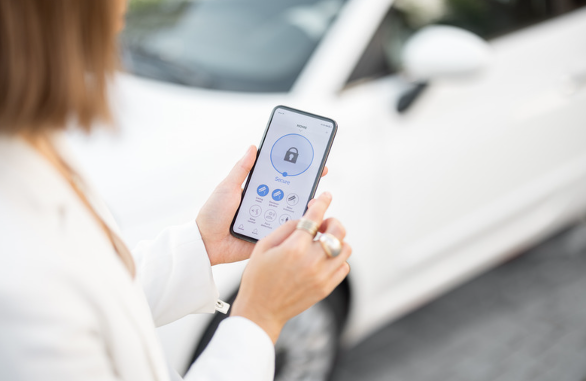 Using phone beside a car