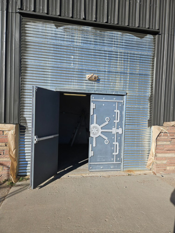 metal door on a commercial building